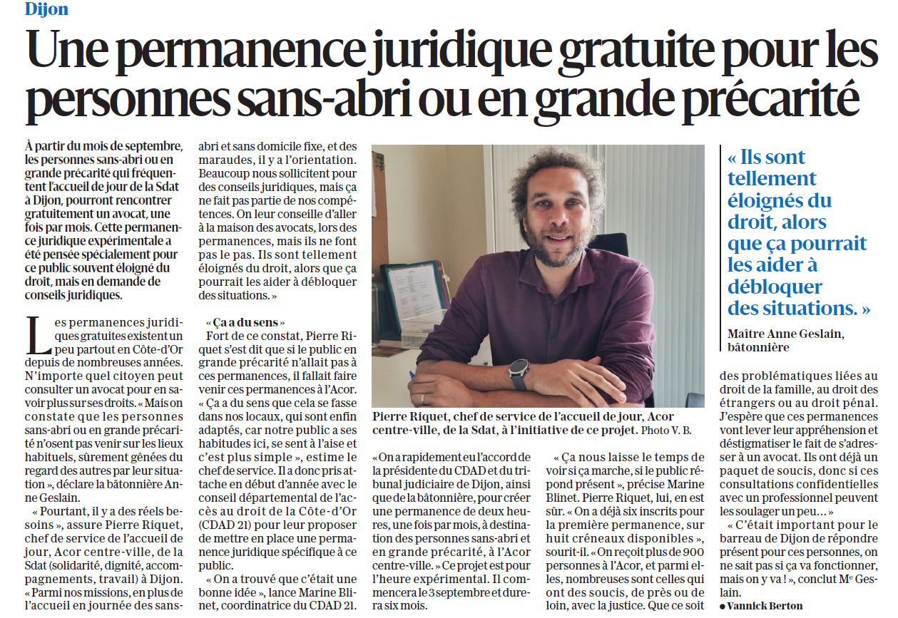 Pierre Riquet, chef de service de l&rsquo;accueil de jour, Acor-centre-ville, à l&rsquo;initiative de ce projet.